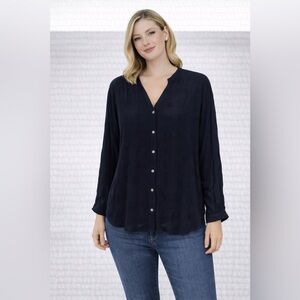 SANDWICH Navy Button-Up Blouse size 10 European 40 NWT
